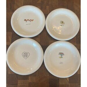 4 Hausenware Tidbit Cocktail Cheese Plates Wine Appetizers 6 3/8"  Set B 2002